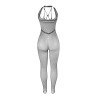 Subblime - 951788 Bodystocking Long En Resille Avec Bretelles Sur La Poitrine Et Le Dos Noir Taille Unique